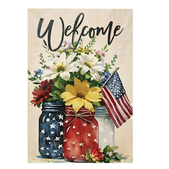 Btomtd Independence Day Garden Flag Garden Flag Double Sided USA Flag USA 4th July Independence Day Home Farmhouses Decor 12x18 Inch