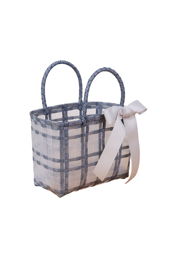 Mesh Beach Bag,Beach Bags For Women,Clear Plastic Woven Tote Beach Bag, Stylish Vegetable Basket, Teacher Thank You Gift Flower Wrap Bag, Ribbon Tote Bag For Work