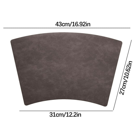 Btomtd Placemats,Heat Resistant Mat,Hotel Restaurant Placemats Leather Dining Placemats Fan-shaped Western-style Placemats European-style Heat Table Mats Leather Patterned Placemats