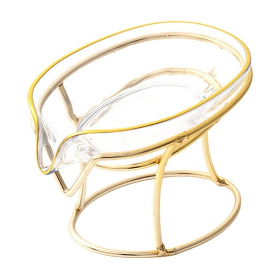 Btomtd Soap Dish,Soap Holder Transparent Simples Soap Box Lron Shelf Draining Soap Holders Household Soap Box