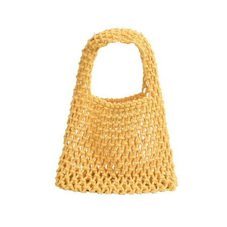 Btomtd Swim Bag,Beach Bags For Women,Candy Color Rope Handbag Hand-woven Bag Women's Hollow Mesh Bag Beach Vacation