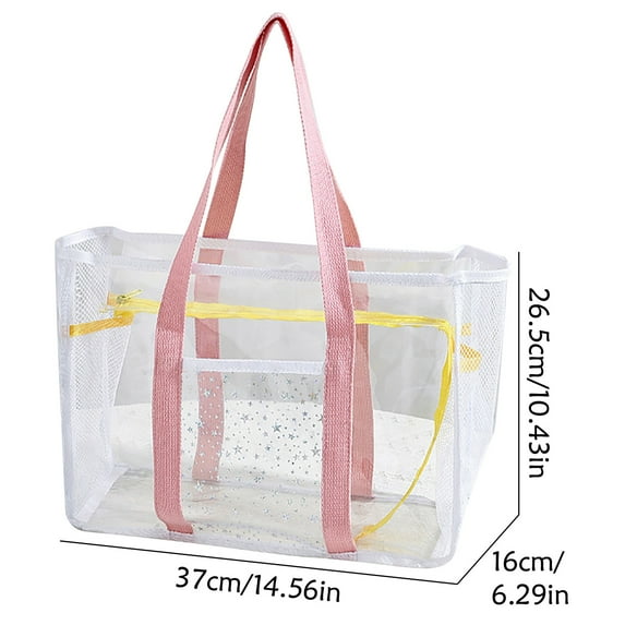 Btomtd Swim Bag,Beach Bags For Women,Handbag Women's PVC Transparent Travel Bag Storage Bag Convenient Swimming Bag Outdoor Beach Bag