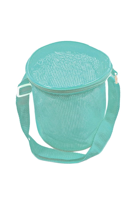 Swim Bag,Beach Bags For Women,Children's Mesh Beach Bag Storage Bucket Empty Mesh Yarn Bag Small Round Yarn Storage Box Portable Beach Toy Storage Bag