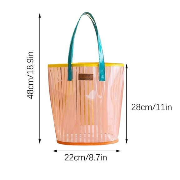 Btomtd Swim Bag,Beach Bags For Women,Large Capacity Transparent Beach Bag, Jelly Bag, Women's Swimming Bag, PVC Portable Bag, Shopping Bag For Going Out