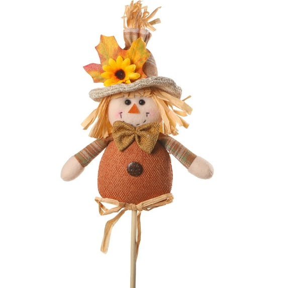 Btomtd Thanksgving Decorations,Fall Decorations For Home,Thanksgiving Decoration Season Boy And Girl Scarecrow Wooden Stick Doll Home Decoration Plugin