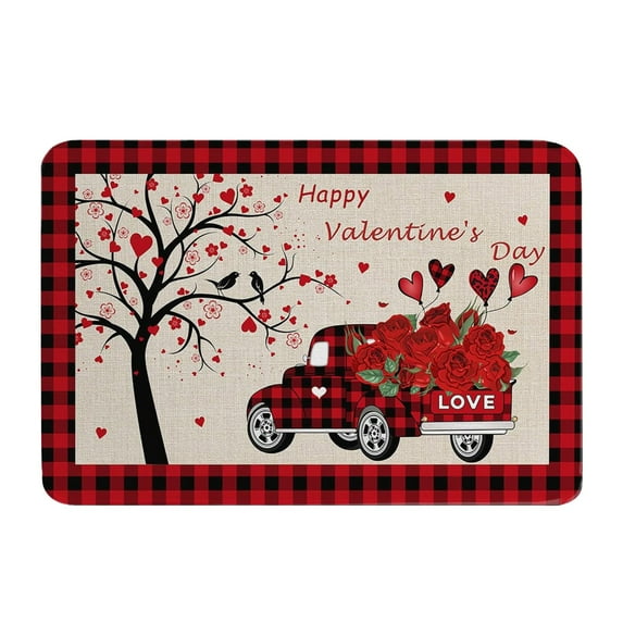 Btomtd Valentines Day Decorations,Valentines Day Gifts,Valentine's Day Mat Porch Door Mat Love Romantic Holiday Decoration Mat