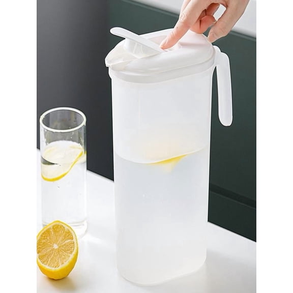 Btomtd Cold Water Bottle for Refrigerator, 3L/0.79 Gallon Large Capacity Plastic Beverage Pitcher and Tea Maker for Summer (White)