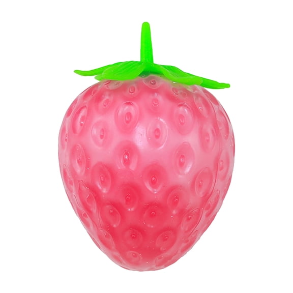 Btomtd Color Changing Strawberry Stress Ball, Light and Heat Reactive Fidget Toys, Slow Rising Fruit Decompression Squeeze Toys, 2.8", 1 Count (Pink)