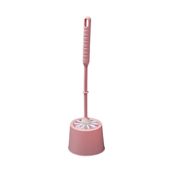 Btomtd Compact Toilet Bowl Brush Set with Holder Toilet Brush for Bathroom Cleaning Toilet Brush Compact Size for Storage and Organization, Pink