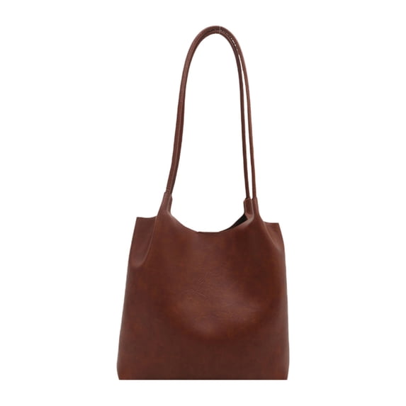 Btomtd Concise Style Line Shoulder Bag for Women, Casual Commuter Handbag for Work, Fashion Purse and Tote Bag for Daily Leisure and Spring Outings, Brown