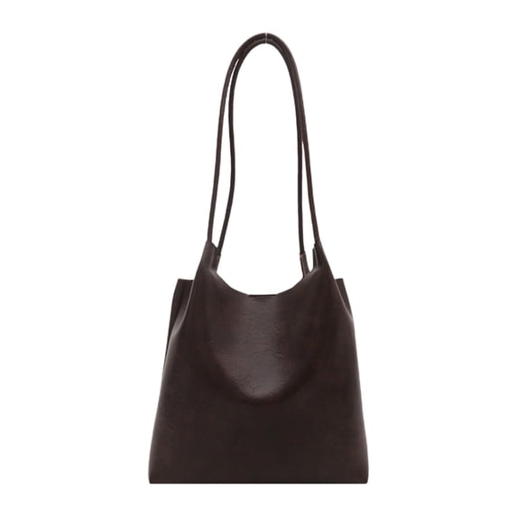 Btomtd Concise Style Line Shoulder Bag for Women, Casual Commuter Handbag for Work, Fashion Purse and Tote Bag for Daily Leisure and Spring Outings, Coffee