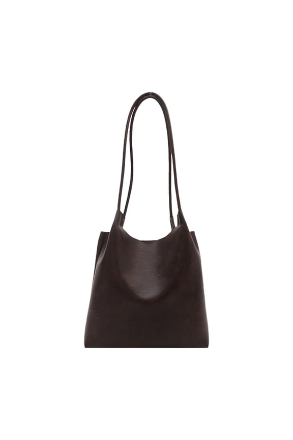 Concise Style Line Shoulder Bag for Women, Casual Commuter Handbag for Work, Fashion Purse and Tote Bag for Daily Leisure and Spring Outings, Coffee