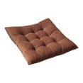 thumbnail image 1 of Btomtd Corduroy Strap Chair Seat Cushion Solid Color Velvet Comfort Pad Supportive Chair Cushion for Office and Home Sitting Comfort - 15.74x15.74 inch, Coffee, 1 of 5