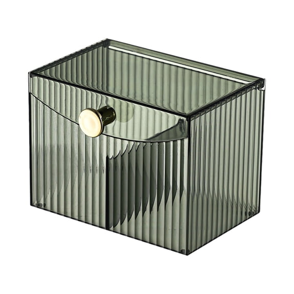 Btomtd Cosmetic Storage Box with Compartments for Organization, Plastic Desktop Storage Containers for Jewelry and Masks, Large Capacity Miscellaneous Organizer Bins, Size 1.2L, Green