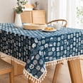 thumbnail image 1 of Btomtd Cotton Linen Tablecloth, 40" x 60" Tassel Rectangular Boho Style Table Cover, Washable Decorative Table Cloth for Dining Coffee Kitchen Home, B, 1 of 7