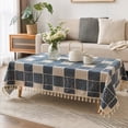 thumbnail image 1 of Btomtd Cotton Linen Tablecloth, 40" x 60" Tassel Rectangular Boho Style Table Cover, Washable Decorative Table Cloth for Dining Coffee Kitchen Home, C, 1 of 7