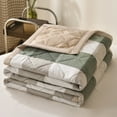 thumbnail image 1 of Btomtd Cotton Summer Quilt, Classic Grid-Pattern Air Conditioning Cooling Blanket, Embossed Lightweight Comforter for Home & Dorm Daily Use, 39" x 59" (Multicolor #05), 1 of 6