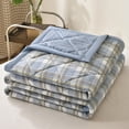 thumbnail image 1 of Btomtd Cotton Summer Quilt, Classic Grid-Pattern Air Conditioning Cooling Blanket, Embossed Lightweight Comforter for Home & Dorm Daily Use, 39" x 59" (Multicolor #02), 1 of 6