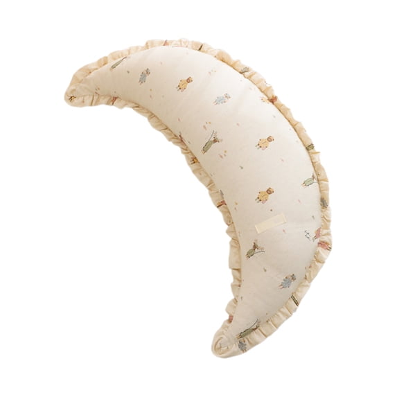 Btomtd Crescent Body Pillows for Side Sleepers, 31.5 Inch Long Bolster with Ruffled Edge, Leg Waist Support, Removable Cover, B