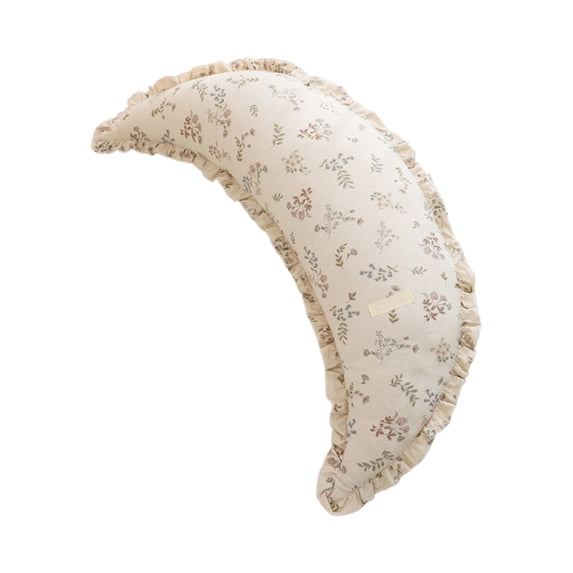 Btomtd Crescent Body Pillows for Side Sleepers, 31.5 Inch Long Bolster with Ruffled Edge, Leg Waist Support, Removable Cover, C