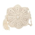 thumbnail image 1 of Btomtd Crochet Flower Crossbody Bags for Women, Small Handmade Shoulder Bag with Pearl Tassel, Travel Purse, White, 1 of 7