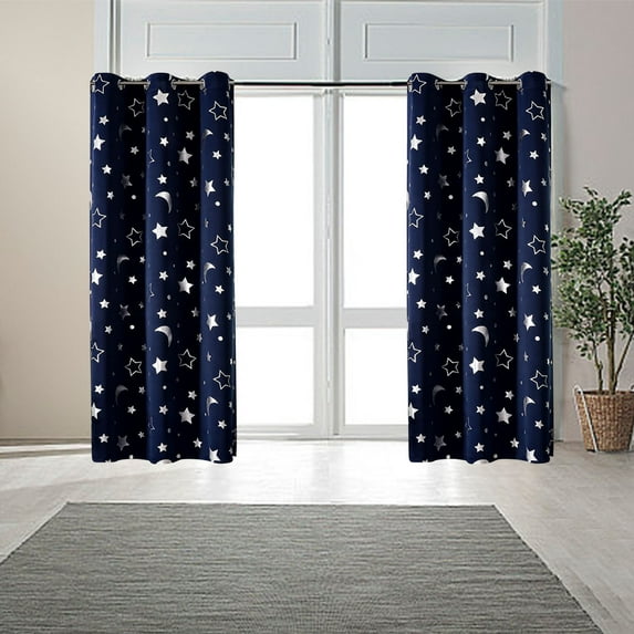 Btomtd Curtain Overlay Panel Pair, Elegant Layering Blackout Curtains for Bedroom Window, Sheer Curtain Panel for Decor and Light Filtering - 51.96"x62.99", Navy