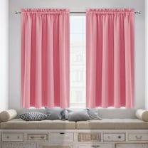 Btomtd Curtains Heat Insulation Energy Saving Bedroom And Kitchen Curtains Ama Border Scandinavian Solid Colour Silk Curtains for Kitchen Living Room Bedroom, 71.65x37.79 inch, Pink-XL