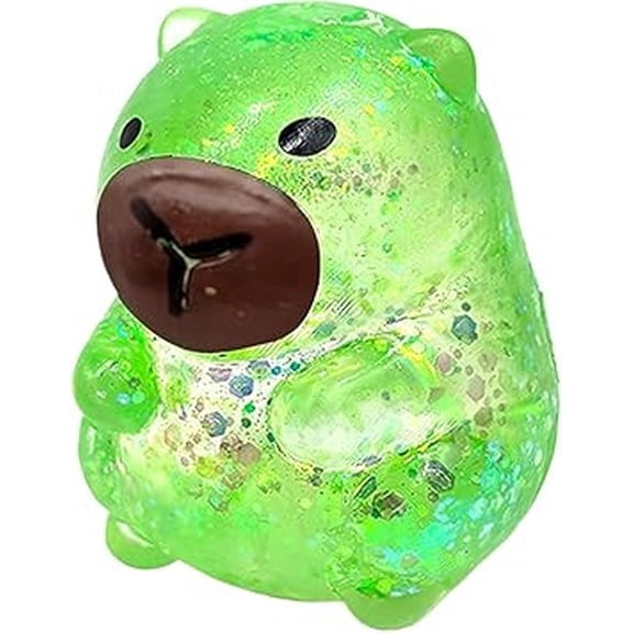 Btomtd Cute Bear Jiggly Puffer Ball Squishies Fidget Toys, Sensory Stress Balls with Bouncing Feature, Squeeze Toys for Stress Relief, 1-Pack (2.2" x 2.2" x 3.3", Purple)