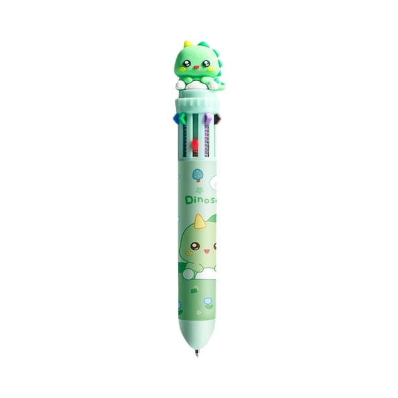 Btomtd Cute Character Ballpoint Pens with 10 Colors, Click Style Retractable Color Pens, Stationery for Students and Office Use, G