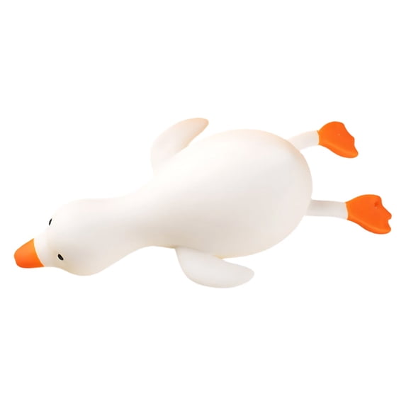 Btomtd Cute Duck and Goose Squeeze Toys, Slow Rising Fidget Squishies for Stress Relief, Pinchable Sensory Decompression for Adults and Teens, 1-Pack (4", White)