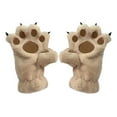 thumbnail image 1 of Btomtd Cute Full Finger Gloves with Novelty Paw and Bear Palm Design, Warm Gloves for Cold Weather and Warmth Protection, Khaki, 1 of 7