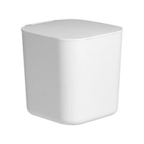 Btomtd Cute Small Desktop Trash Can without Lid Pressure Ring Waste Bin Mini Garbage Can with Non Slip Bottom, White