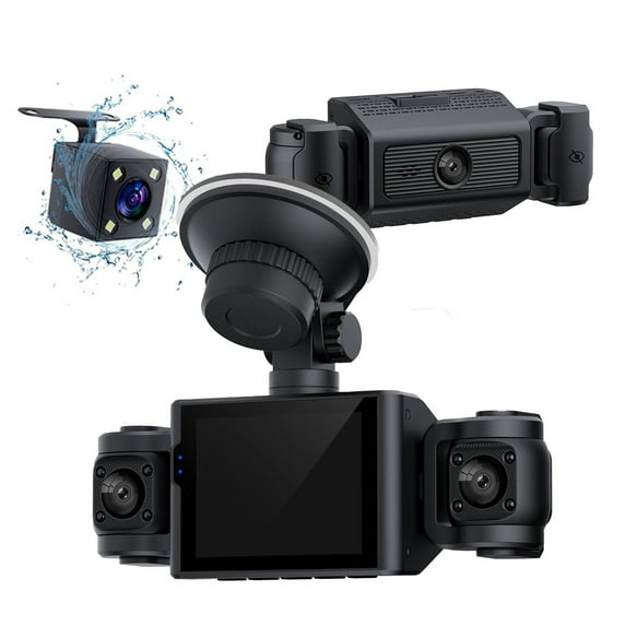 Btomtd Dashcam Front And Rear Camera,Dash Cam 1.97in HD 1080P Front Inside And Rear 3 Channel Car Recorder With Night Vision/Loop Recording/Motion Detection /Wide Angle/Loop Recording