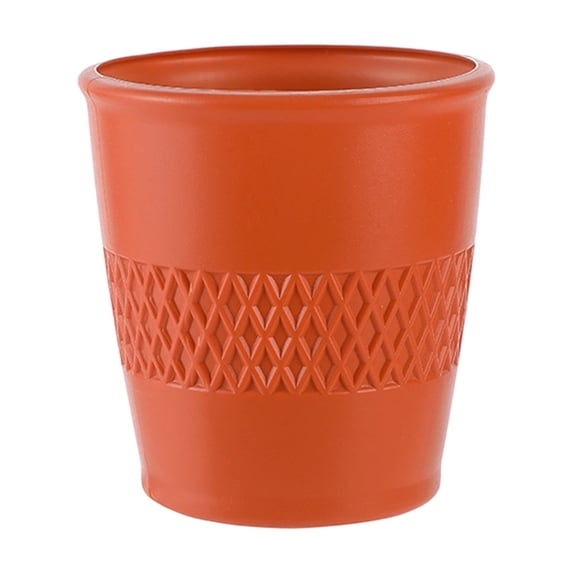 Btomtd Decorative Container Pot for Plants, Plastic Glazed Look Vase, Living Room Flower Pot and Tabletop Planter, Orange