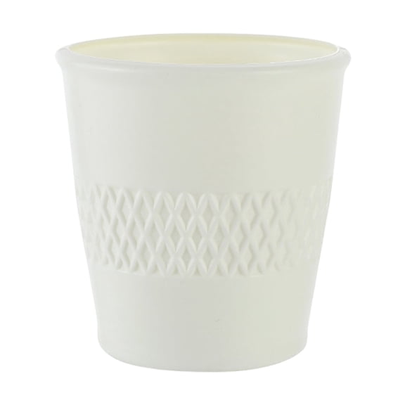 Btomtd Decorative Container Pot for Plants, Plastic Glazed Look Vase, Living Room Flower Pot and Tabletop Planter, White