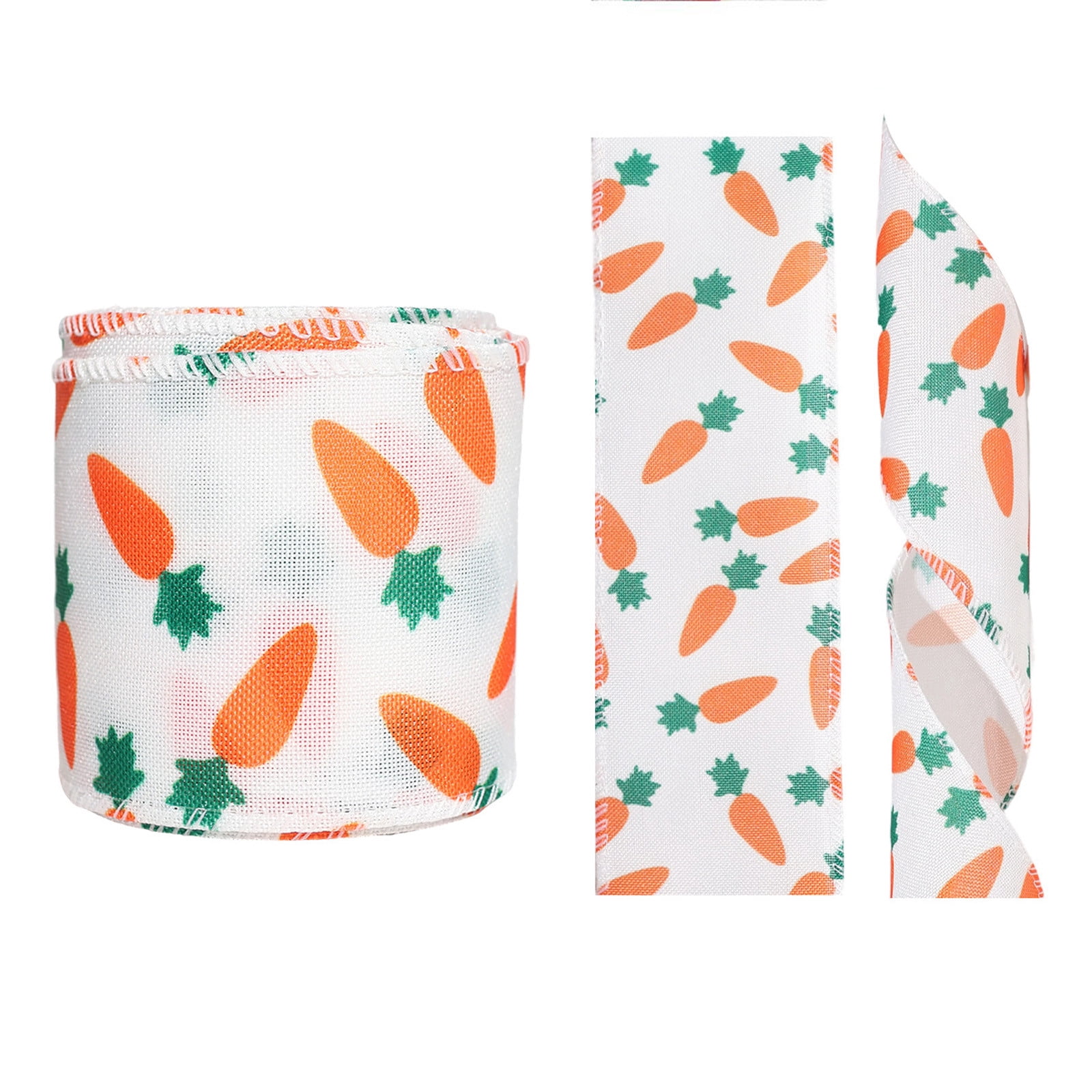 Btomtd Decorative Easter Ribbon with Eggs Bunny Carrot Pattern 1.4 ...