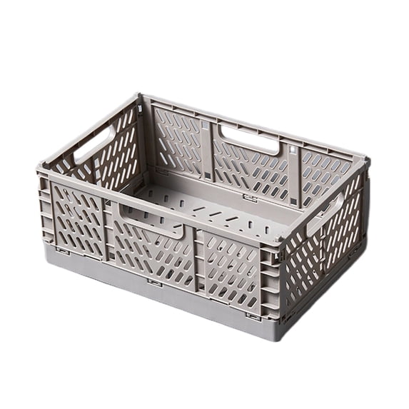 Btomtd Desktop Folding Storage Basket for Snacks and Stationery, Cosmetics and Miscellaneous Organizer Basket, Versatile Fruit and Vegetable Storage Basket, Gray