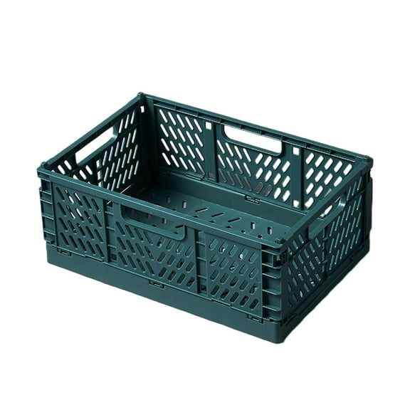 Btomtd Desktop Folding Storage Basket for Snacks and Stationery, Cosmetics and Miscellaneous Organizer Basket, Versatile Fruit and Vegetable Storage Basket, Green
