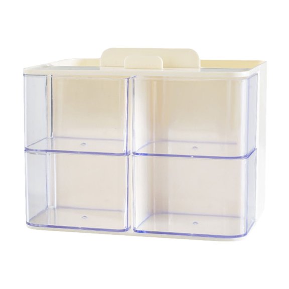 Btomtd Desktop Stationery Storage Box with Multi Drawer, Large Capacity Pen Storage Containers and Organizer, Office Student Sundry Storage Cabinet, Size 2.5L, White