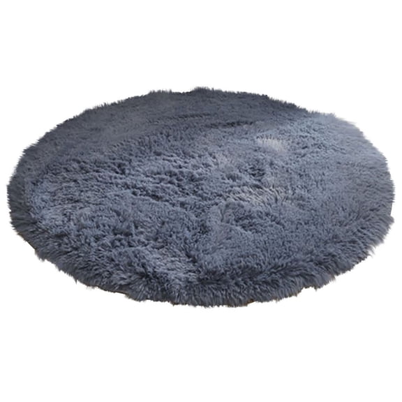 Btomtd Diameter 23.62' Round Floor Mat for Yoga and Computer Chair Versatile Entryway Rug Under Desk Bedroom Carpet Blanket Style Washable Floor Cover, Gray