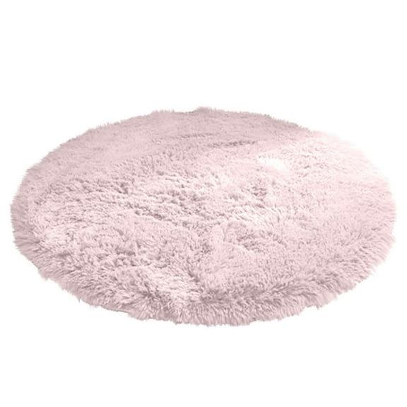 Btomtd Diameter 23.62' Round Floor Mat for Yoga and Computer Chair Versatile Entryway Rug Under Desk Bedroom Carpet Blanket Style Washable Floor Cover, Pink