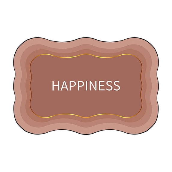 Btomtd Diatom Mud "Happiness" Bath Mat, Non Slip Bathroom Floor Mat for Home, Toilet & Entryway, Absorbent Quick Dry Bathroom Rugs, 16" x 24", Brown