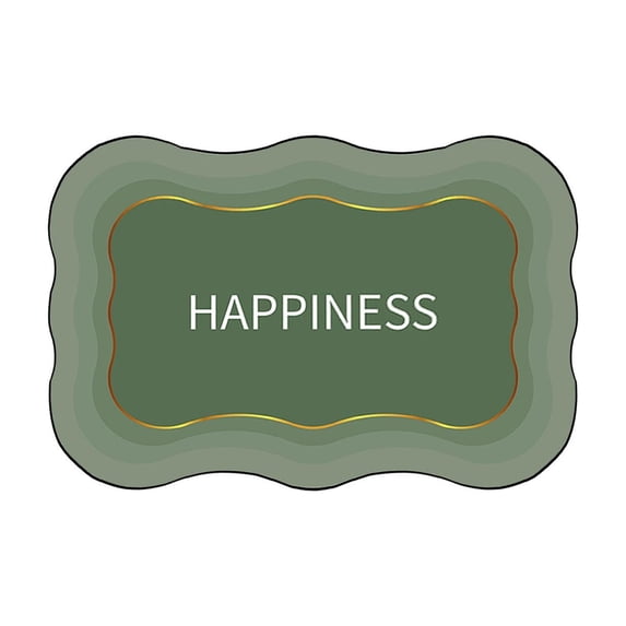 Btomtd Diatom Mud "Happiness" Bath Mat, Non Slip Bathroom Floor Mat for Home, Toilet & Entryway, Absorbent Quick Dry Bathroom Rugs, 16" x 24", Green
