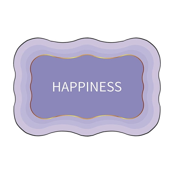 Btomtd Diatom Mud "Happiness" Bath Mat, Non Slip Bathroom Floor Mat for Home, Toilet & Entryway, Absorbent Quick Dry Bathroom Rugs, 16" x 24", Purple