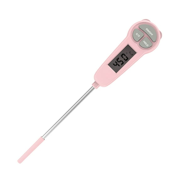 Btomtd Digital Meat Thermometer for Water Milk and Food, Kitchen Food Thermometer with Stainless Steel Probe, Multipurpose Cooking Thermometer, Pink