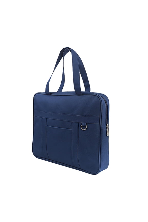 Document Bag with Handle Waterproof Work Briefcase File Bag with Zipper File Tote Bag for Business Storage Handbag, Navy