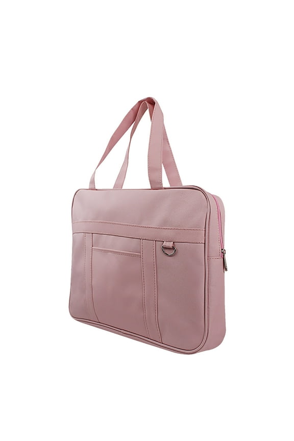 Document Bag with Handle Waterproof Work Briefcase File Bag with Zipper File Tote Bag for Business Storage Handbag, Pink