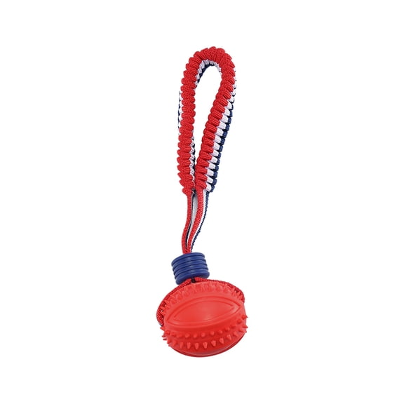 Btomtd Dog Toys Chew Tire Ball with 11.4" Elastic Rope, Interactive Teething and Bite Play, Training Exercise Pet Toys, Red #1