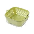 thumbnail image 1 of Btomtd Double Layer Drains Basket with Cover for Kitchen and Picnics, Portable Fruit and Vegetable Basket, Household Washing Basin Basket, Green, 1 of 6