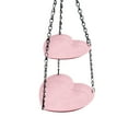 thumbnail image 1 of Btomtd Double Layer Heart Shape Hanging Bird Feeder, Outdoor Suspended Feeder with Water Basin, Two Tier Bird Feeders for Outdoors Stations, Pink, 1 of 7